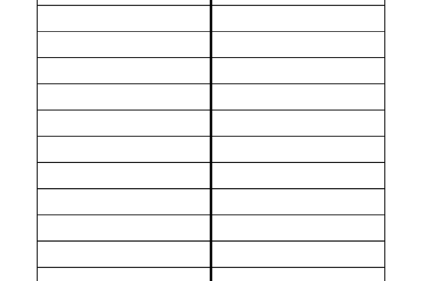 Simple blank T chart with two columns and a pretty title